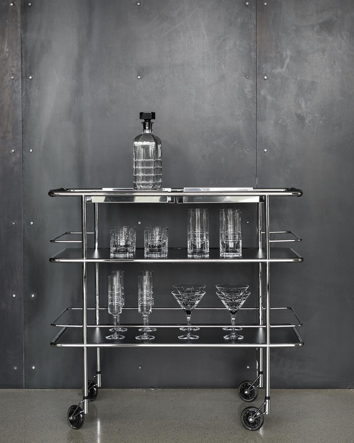 53-Piece Crystal Bar Cart