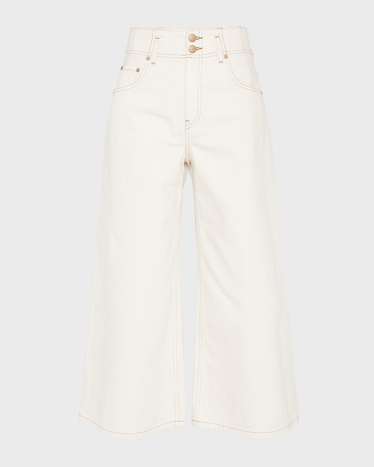 Ulla Johnson Yvette Wide-Leg Cropped Denim