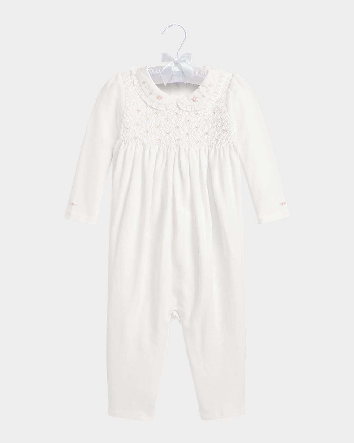 Ralph Lauren Childrenswear Girl's Embroidered Coverall, Size 3M-12M