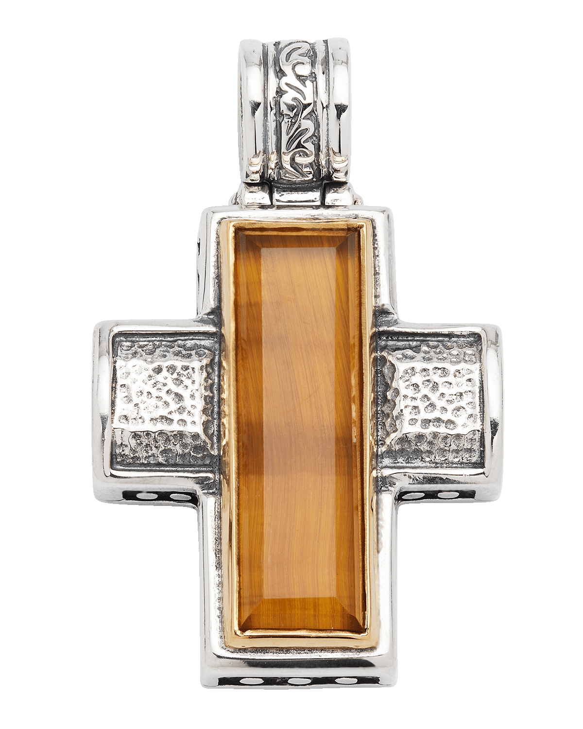 David Yurman Men's Carbon Cross Pendant in 18K Gold, 24mm Neiman Marcus