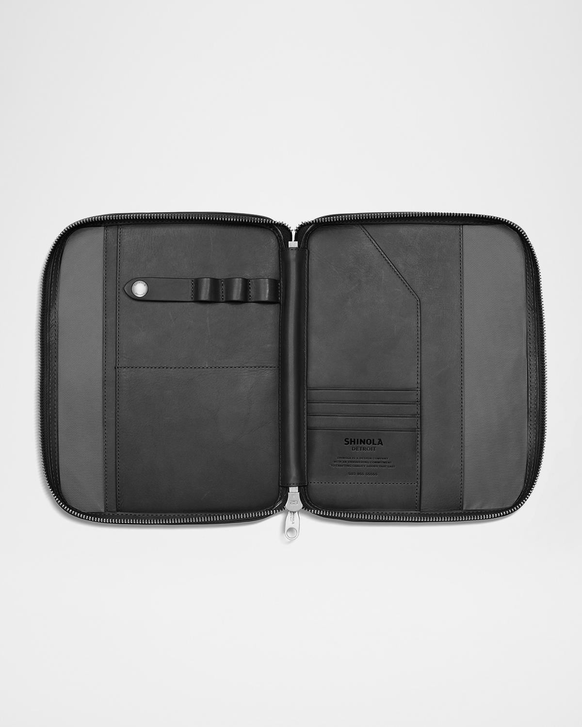 Shinola Men's Tech Portfolio Leather Zip Pouch
