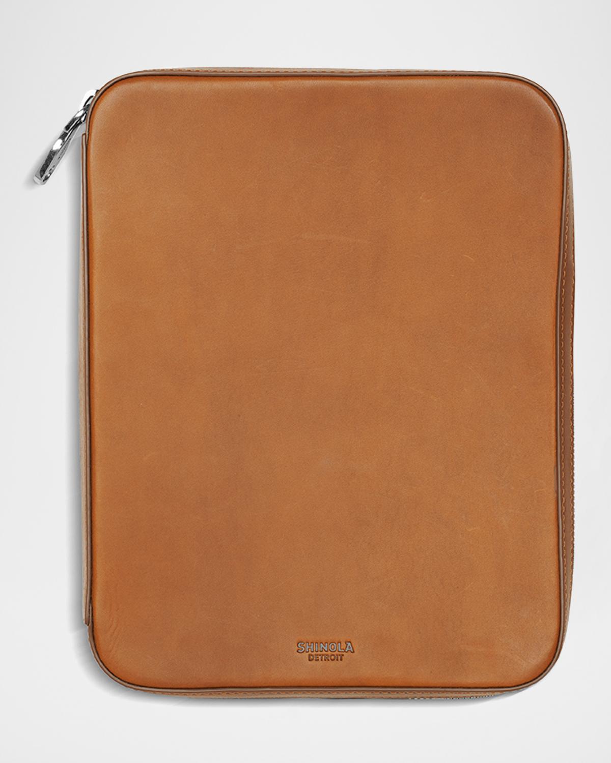 Shinola Men's Tech Portfolio Leather Zip Pouch
