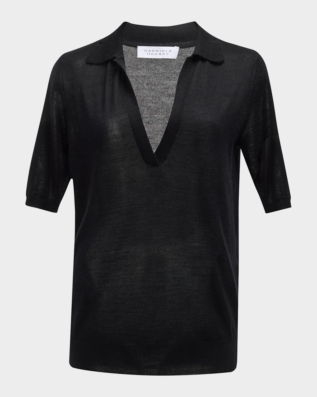 Gabriela Hearst Frank Cashmere Polo Top