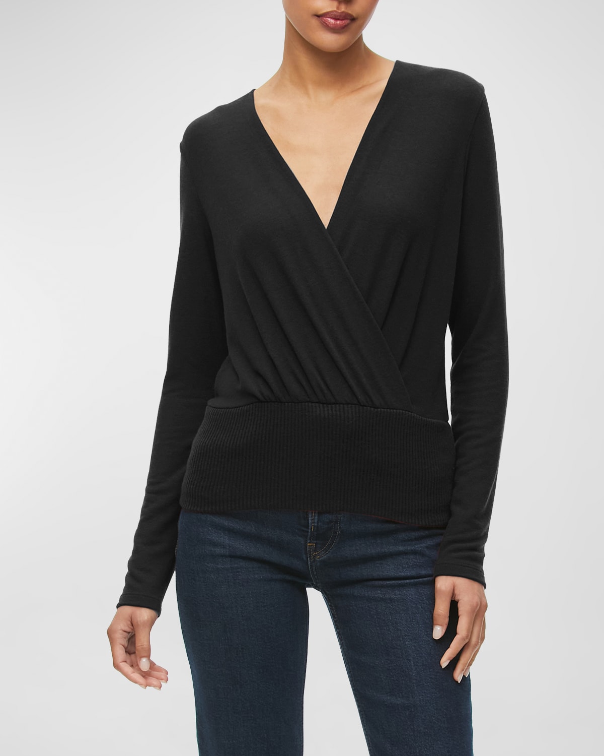 Surplice Neckline Top Neiman Marcus