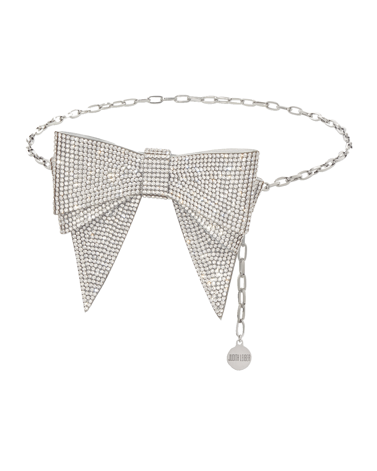 Judith Leiber Couture Crystal Bow Chain Belt