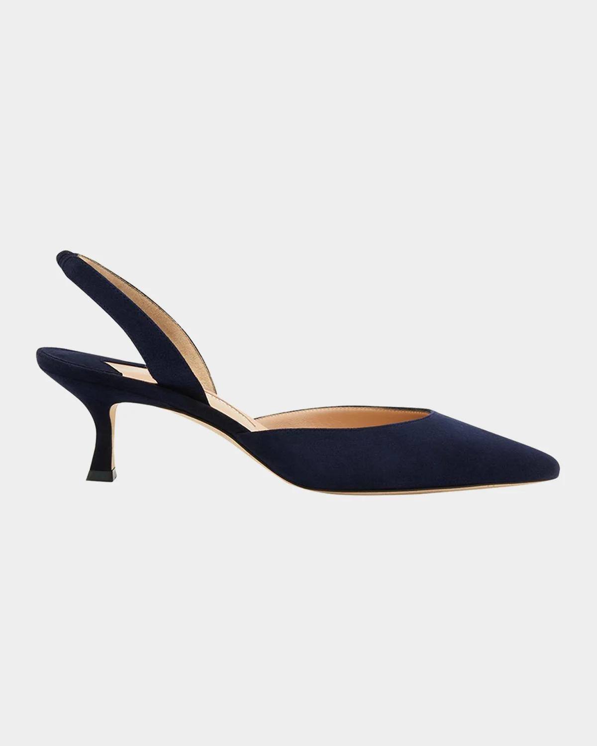 Manolo Blahnik Carolyne Kitten-Heel Halter Pumps