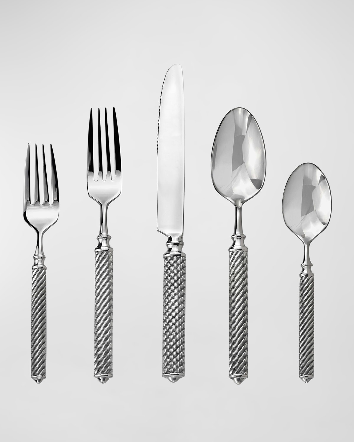 Ricci Silversmith Torsade Mirror 45-Piece Flatware Set