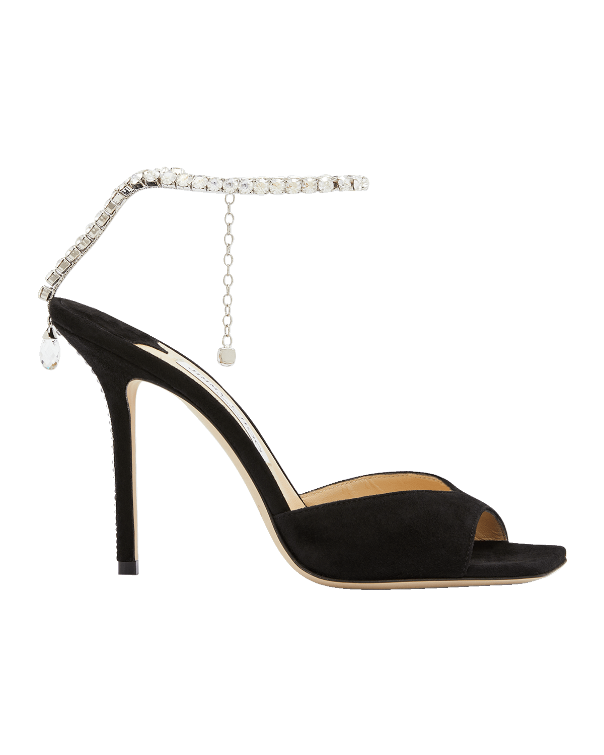 Jimmy Choo Saeda Suede Crystal Ankle-Strap Sandals