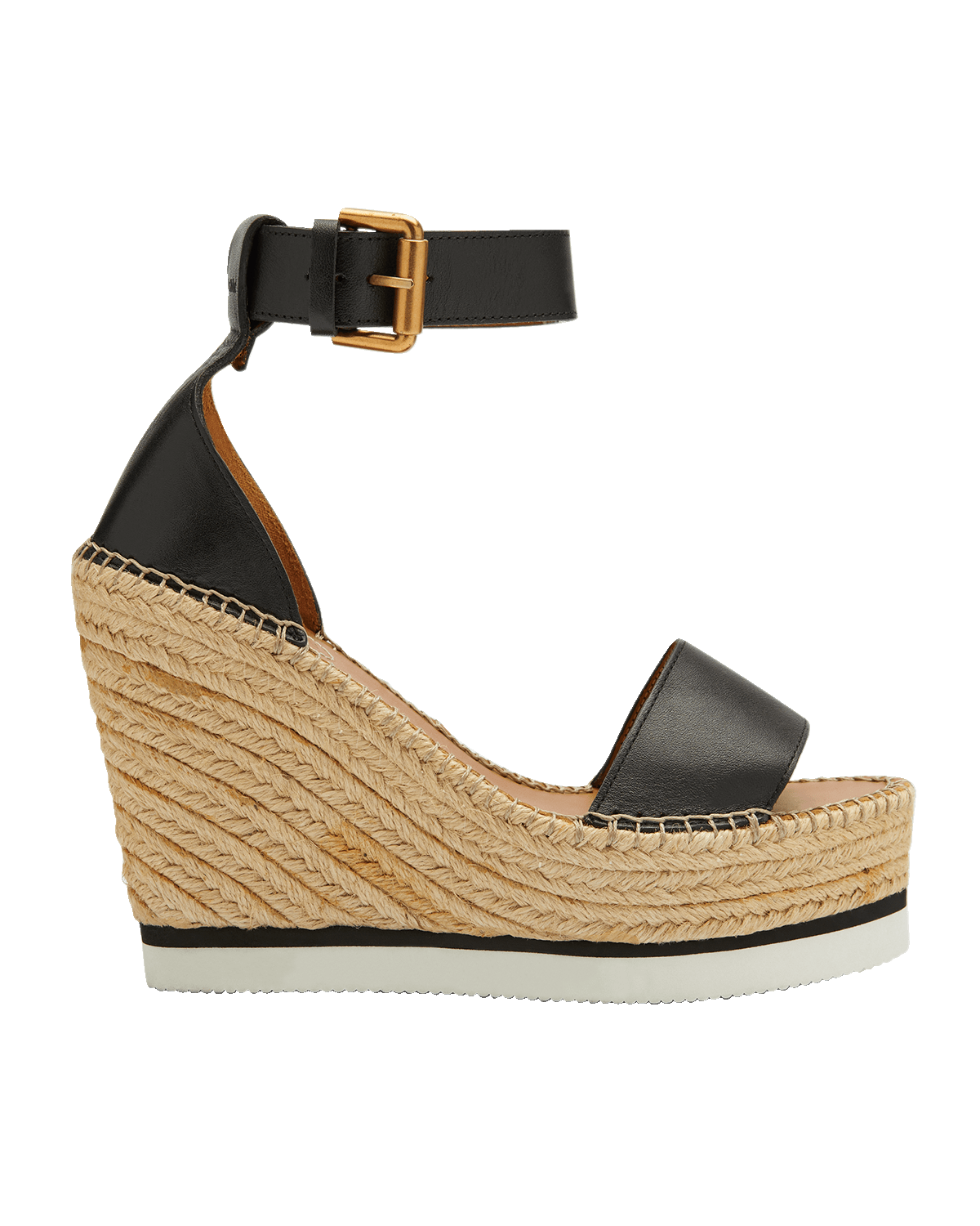 See by Chloe Glyn Leather Wedge Espadrille Sandals