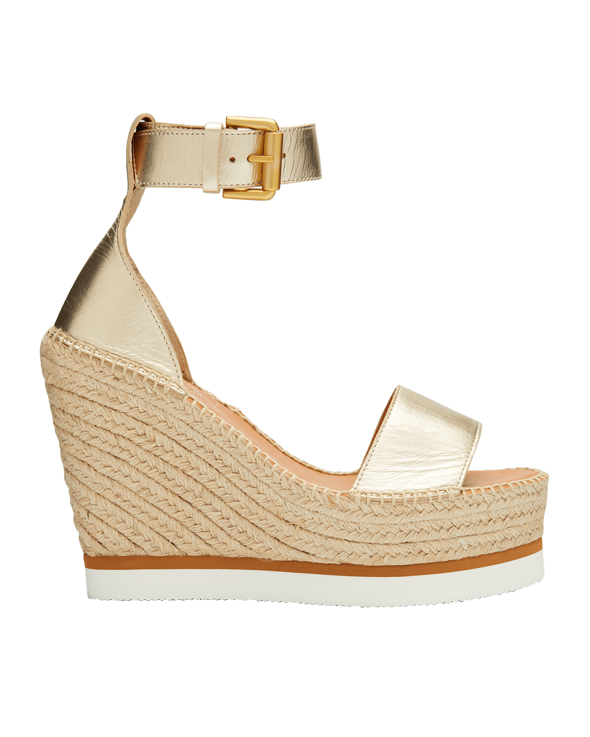 See by Chloe Glyn Metallic Wedge Espadrille Sandals
