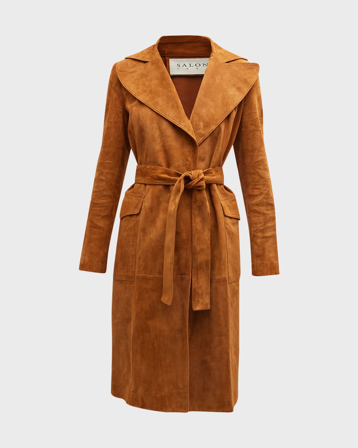 Salon 1884 Ry Belted Suede Wrap Coat