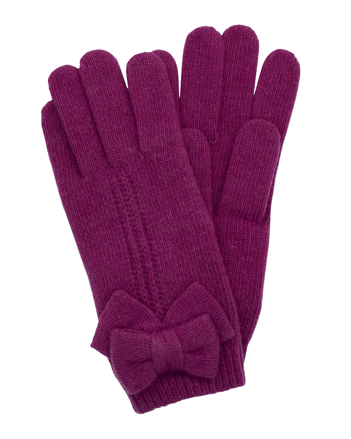 Portolano Jersey Knit Bow Cashmere Gloves