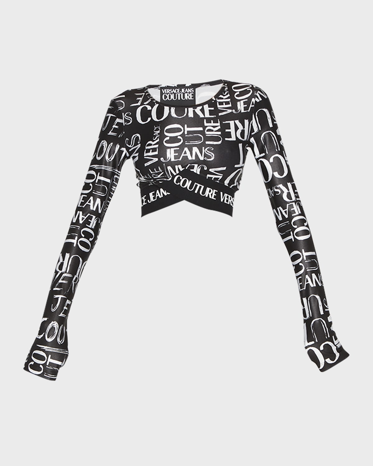 Versace Jeans Couture Sketch Logo Crop Top