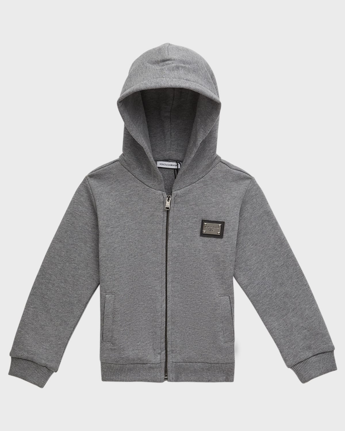 Dolce&Gabbana Boy's Logo Plaque Hoodie, Size 12M-30M