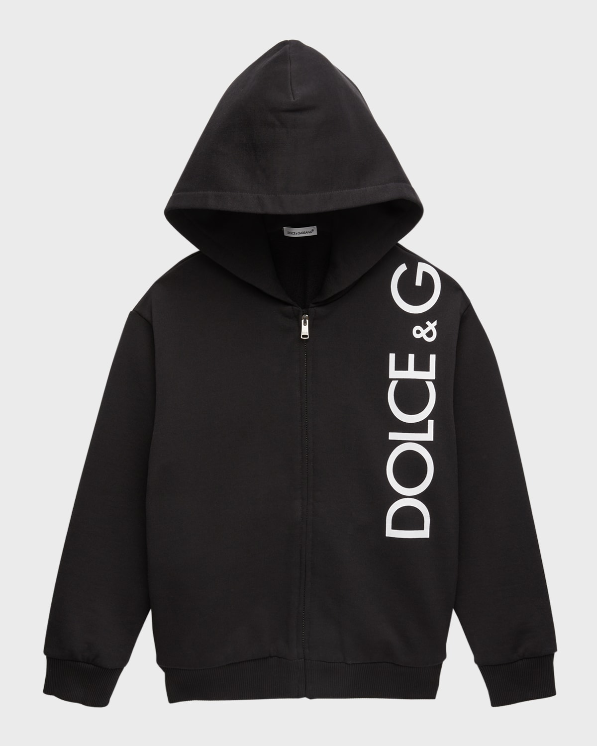 Dolce&Gabbana Boy's Vertical Logo-Print Hoodie, Size 4-6