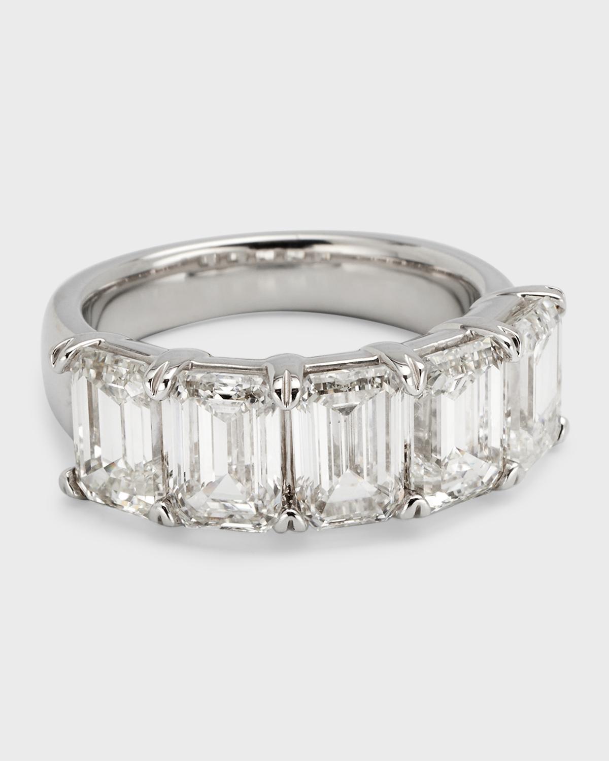 Lab Grown Diamond 18K White Gold Emerald-Cut Ring, Size 6