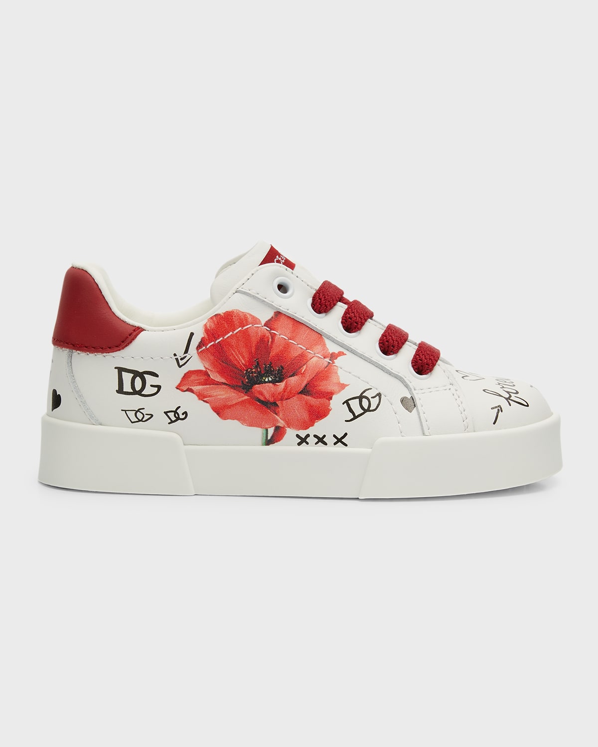 Dolce&Gabbana Girl's Poppy & Graffiti Printed Low-Top Sneakers, Baby/Toddlers