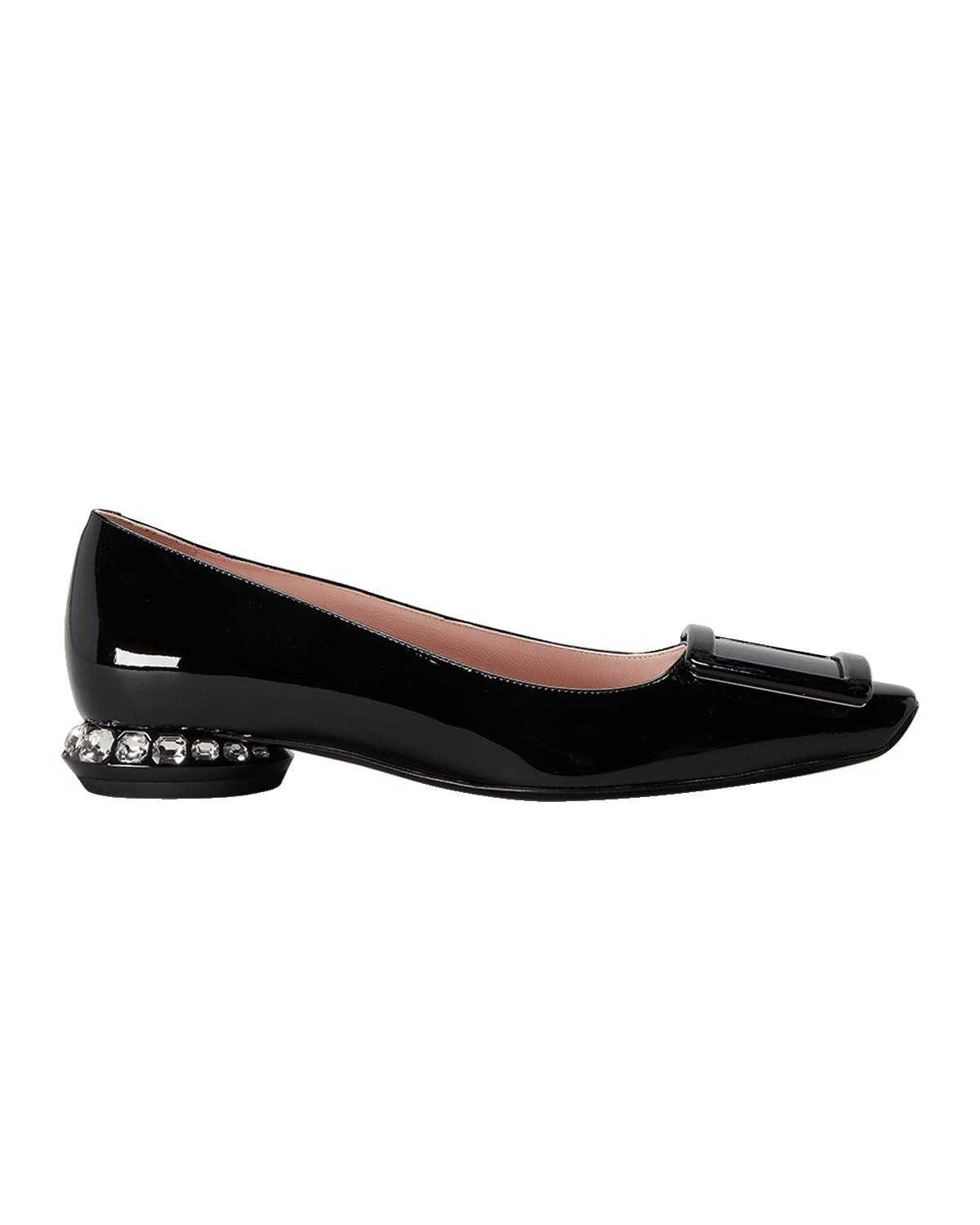 Roger Vivier Patent Buckle Kitten-Heel Slingback Pumps | Neiman Marcus