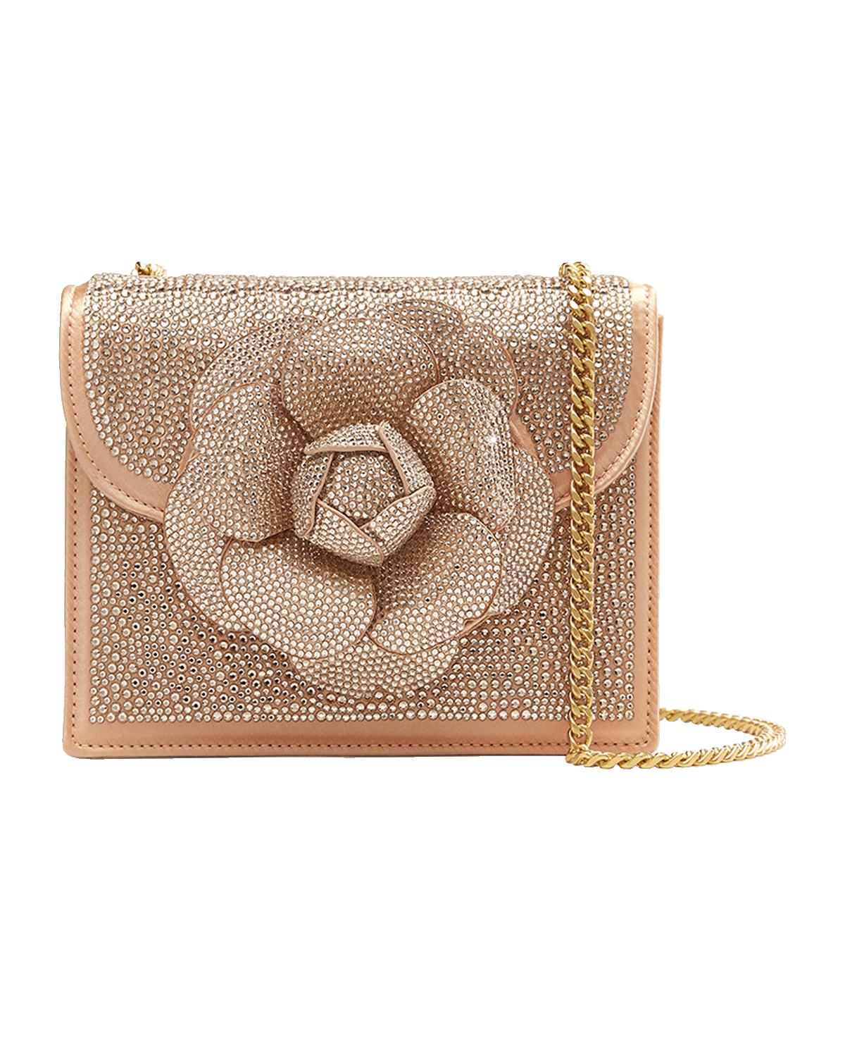 Oscar de la Renta Mini Flower Crystal Shoulder Bag