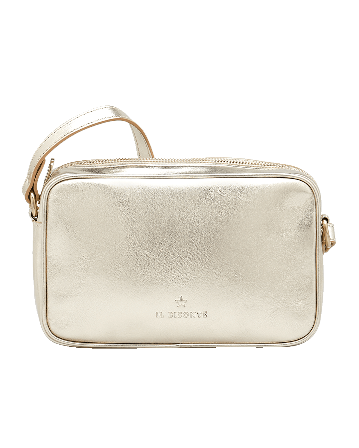 Il Bisonte Oliveta Metallic Vacchetta Leather Crossbody Bag
