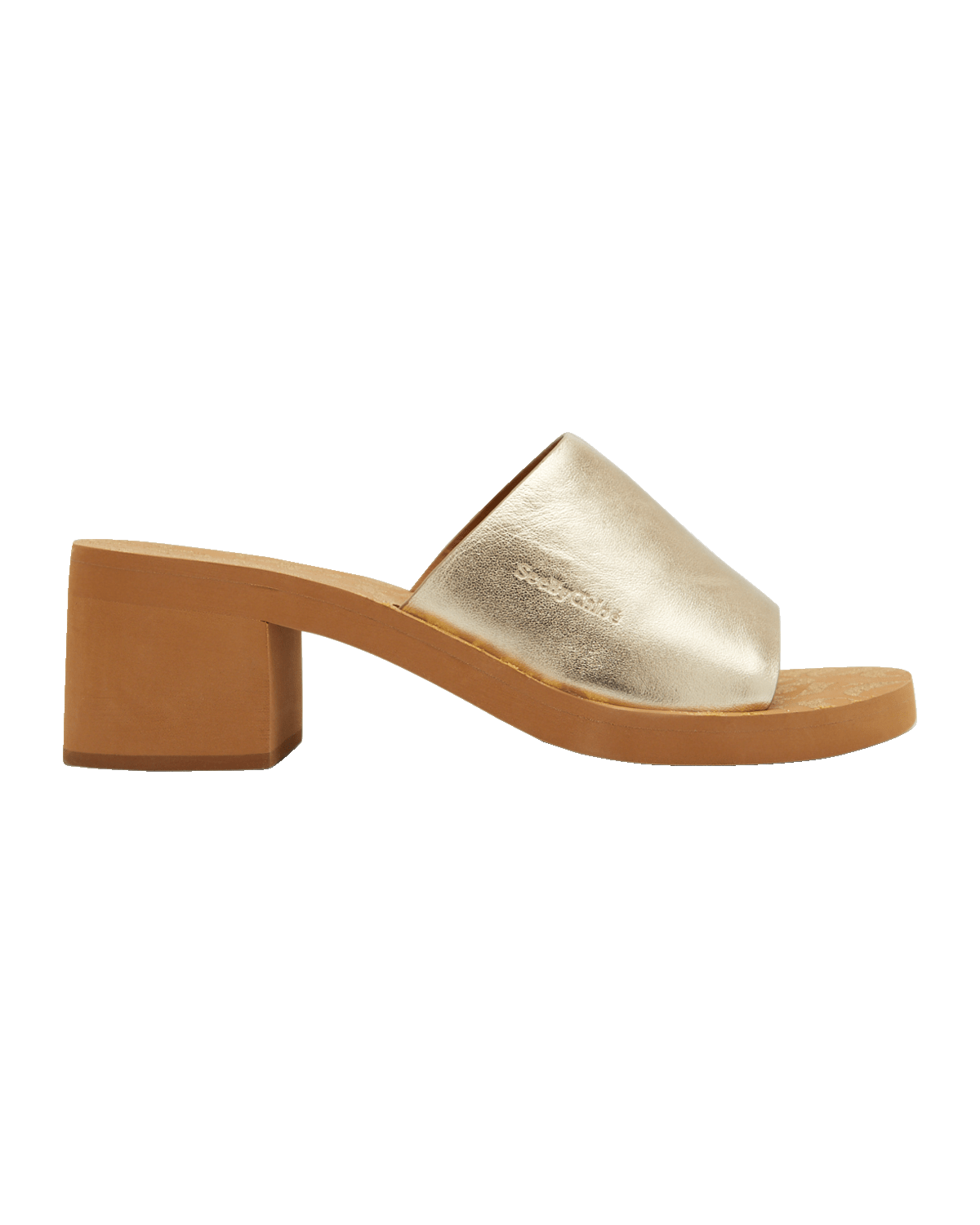 See by Chloe Essie Metallic Slide Sandals