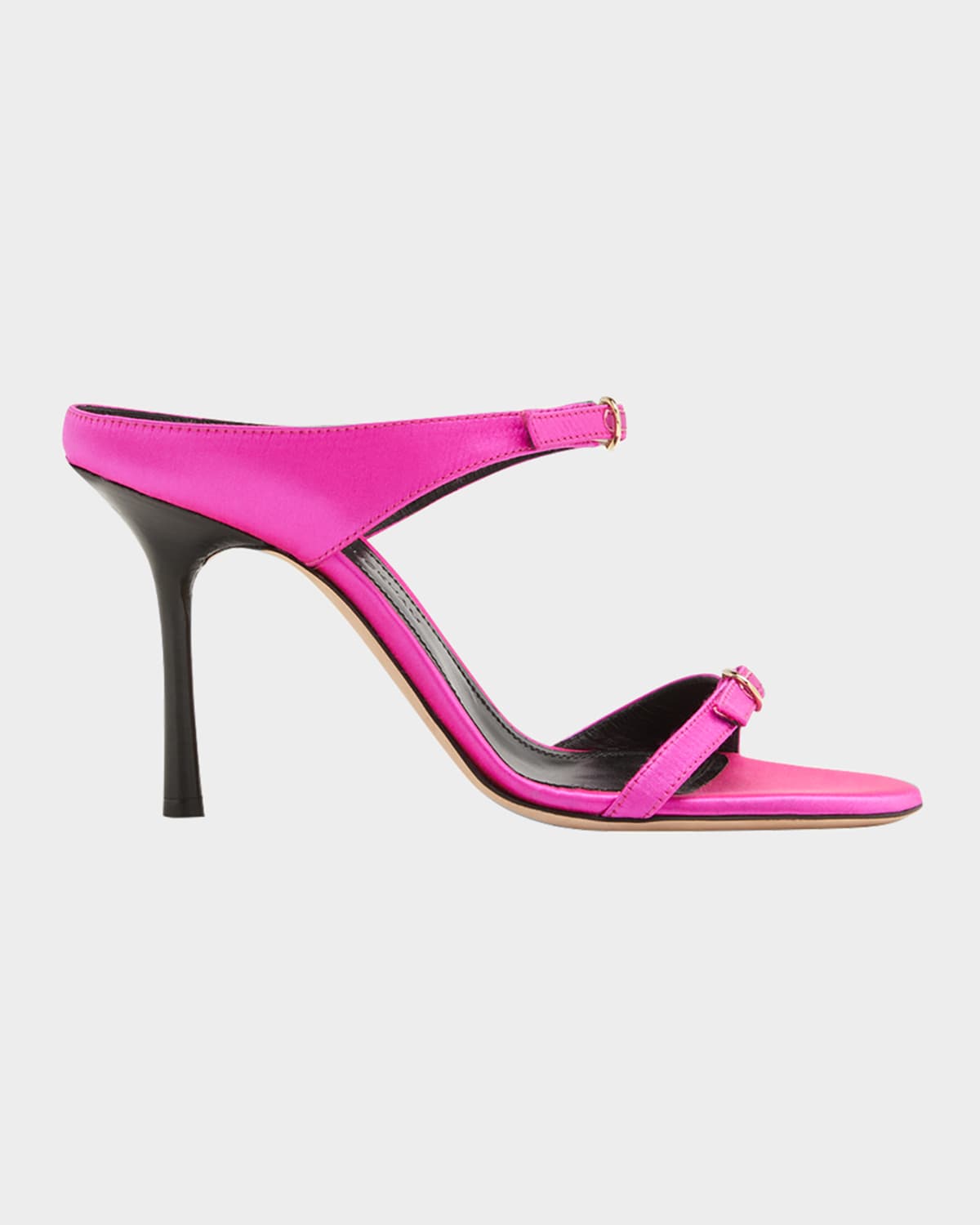 Victoria Beckham Jordy Double-Buckle Satin Sandals