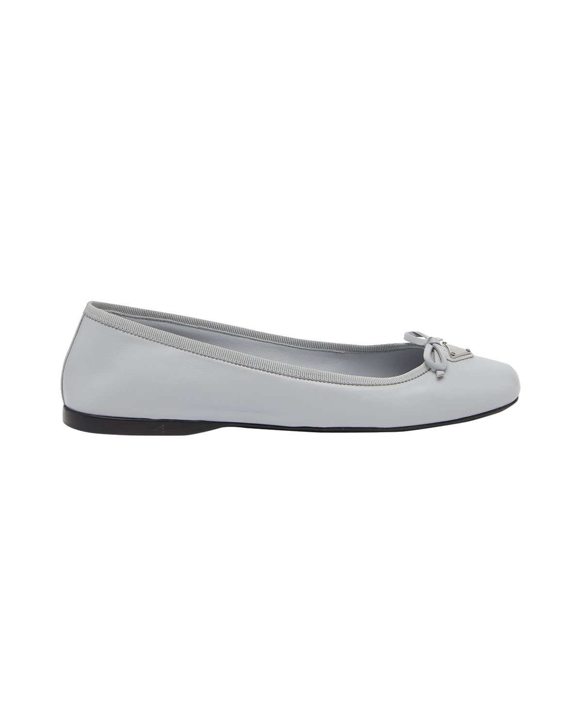 Prada Napa Lambskin Leather Bow Ballerina Flats