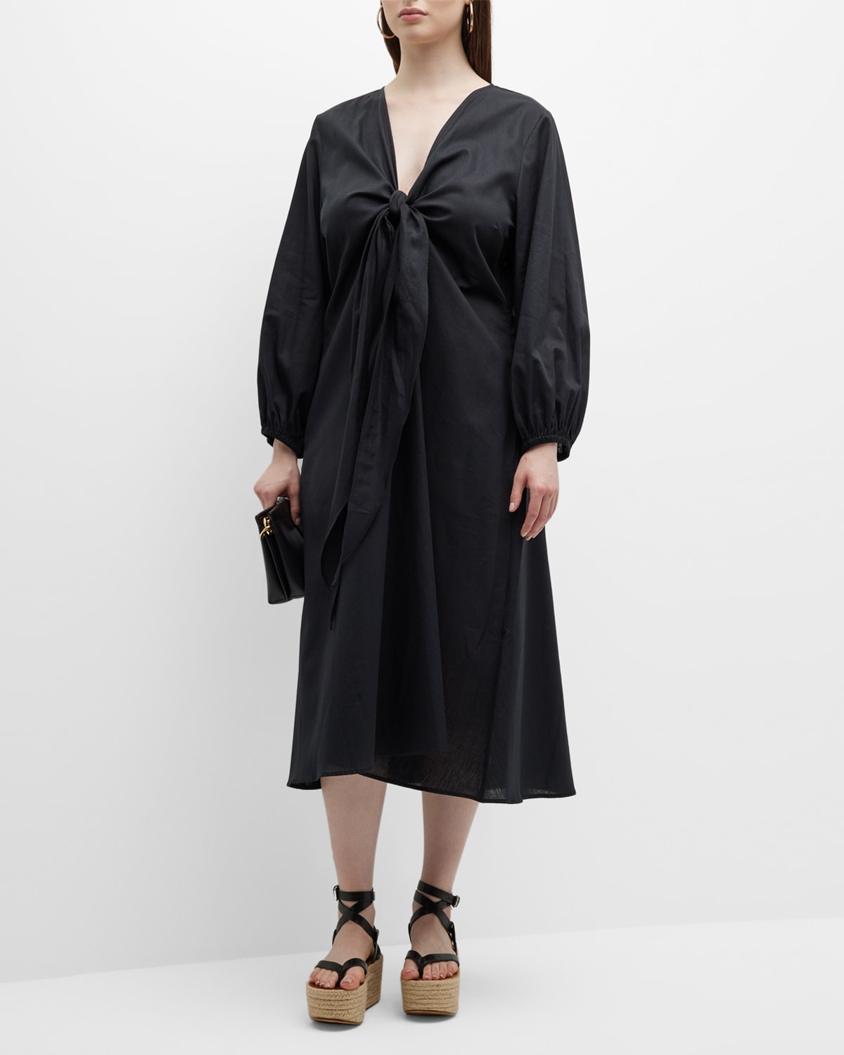 Plunging Neckline Layered Dress C156 main image 1