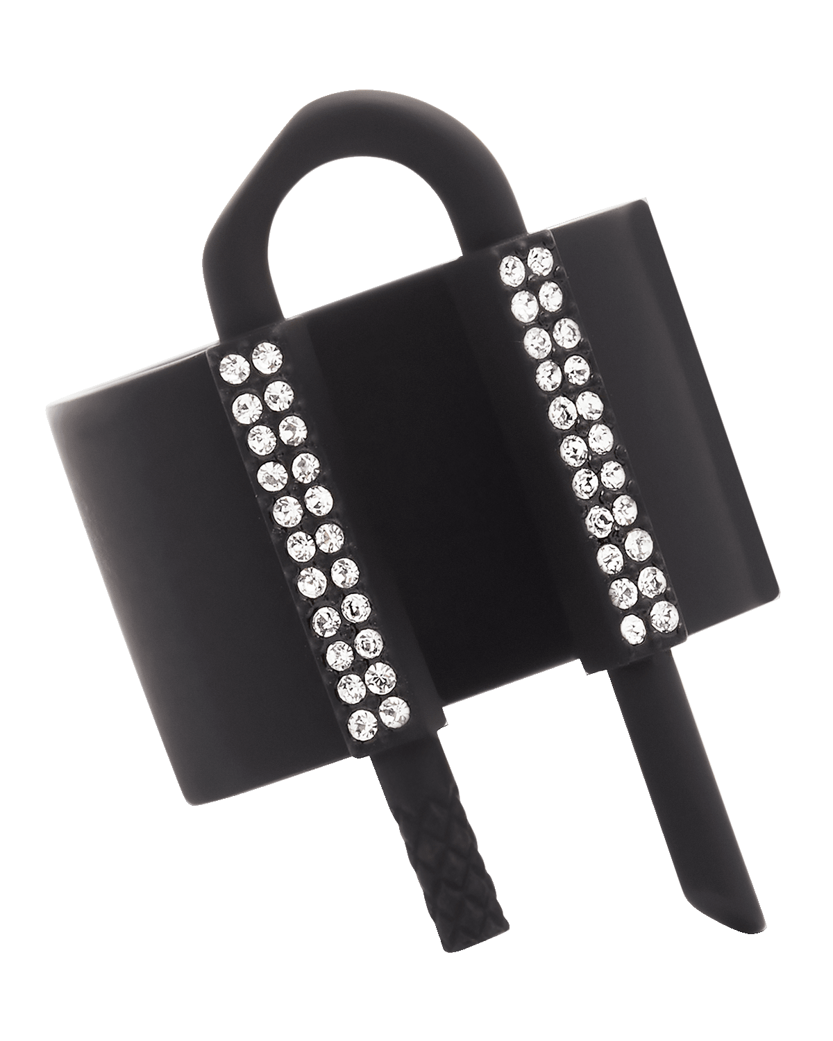 Givenchy Men's U Lock Ring with Crystals