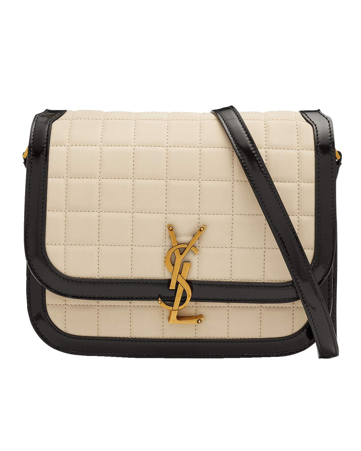 Saint Laurent Sulpice Medium YSL Monogram Leather Triple V-Flap Crossbody  Bag - Luxed