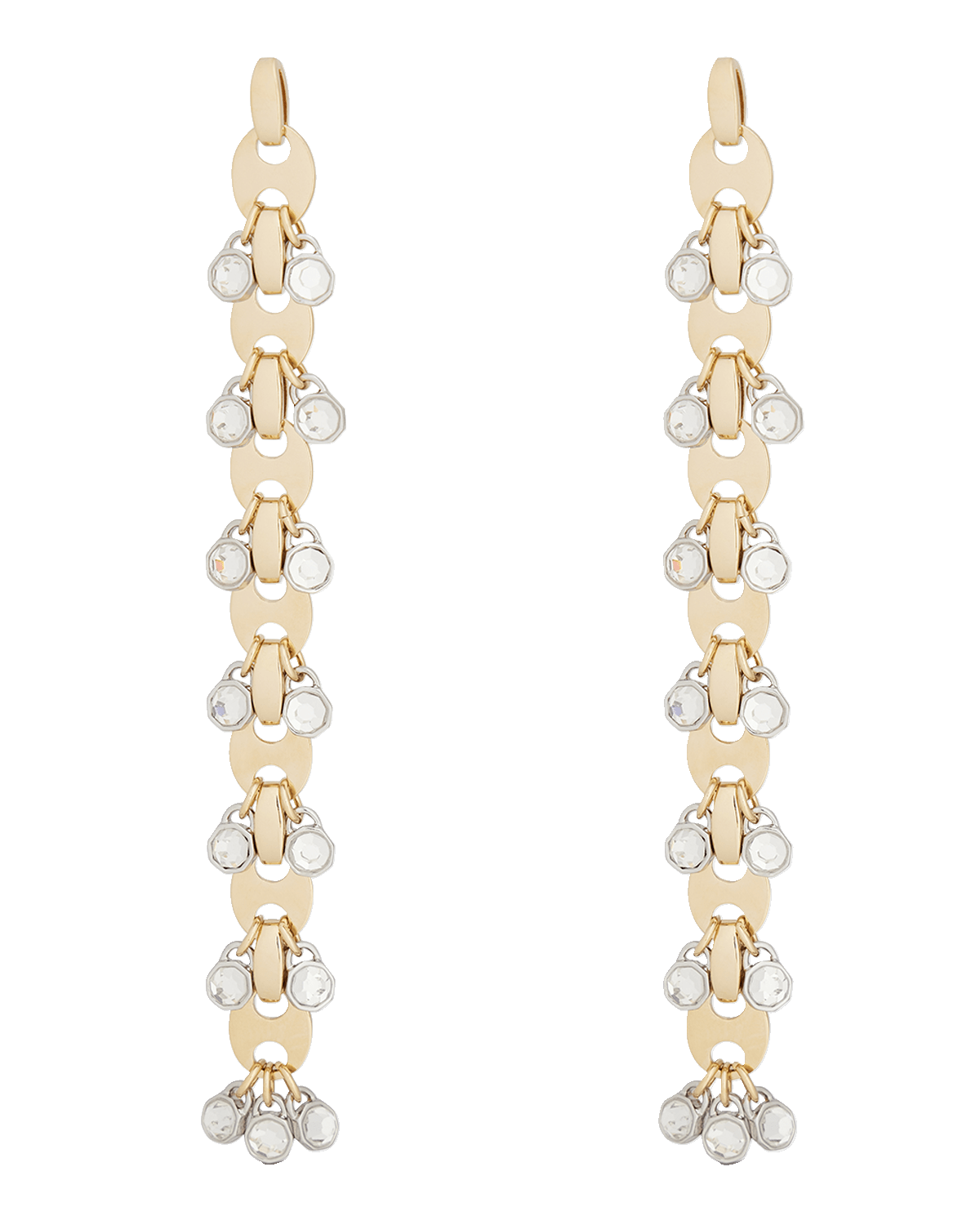 Rabanne Strass Disc-Link Drop Earrings