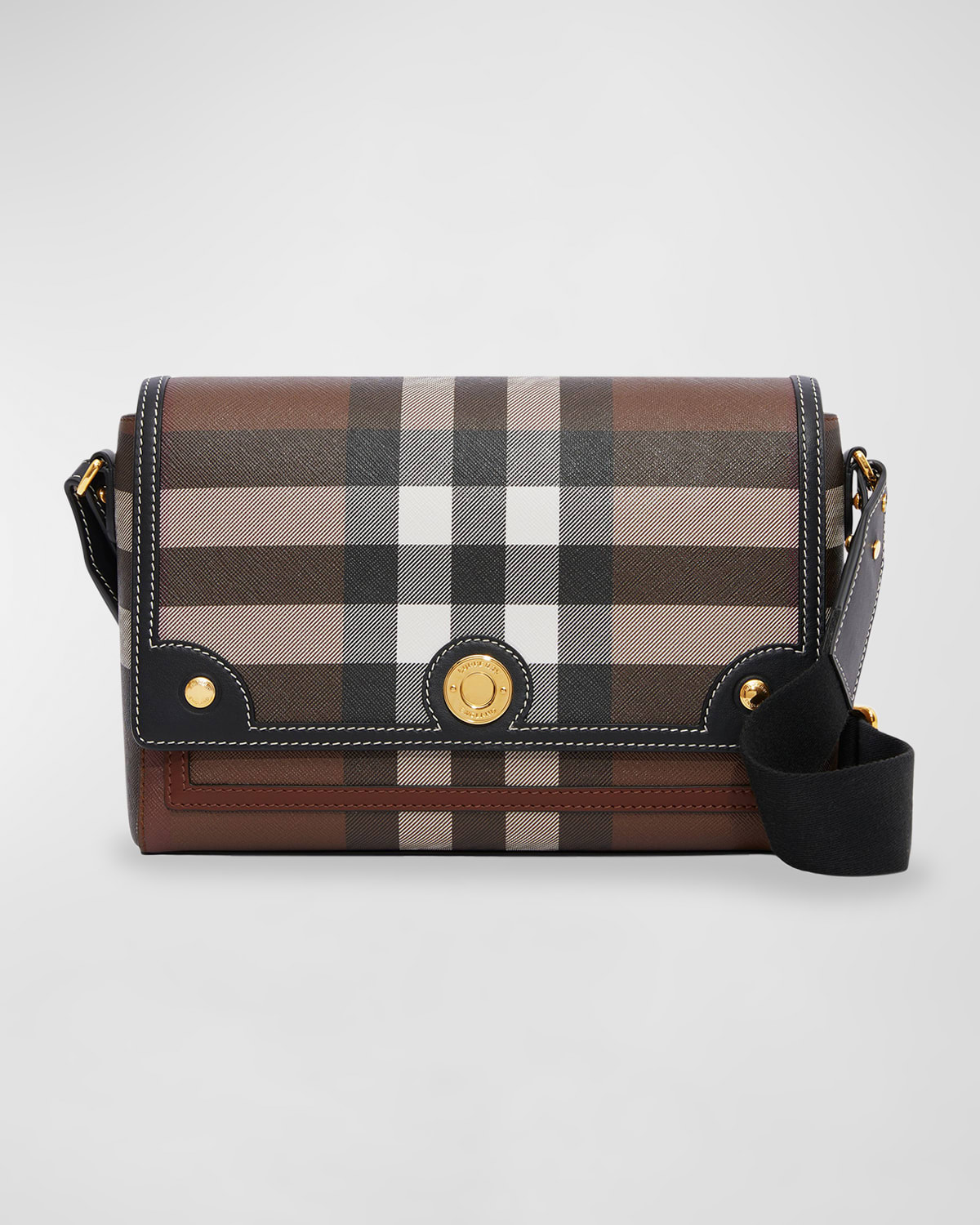 Burberry Note Giant Check E-Canvas Crossbody Bag
