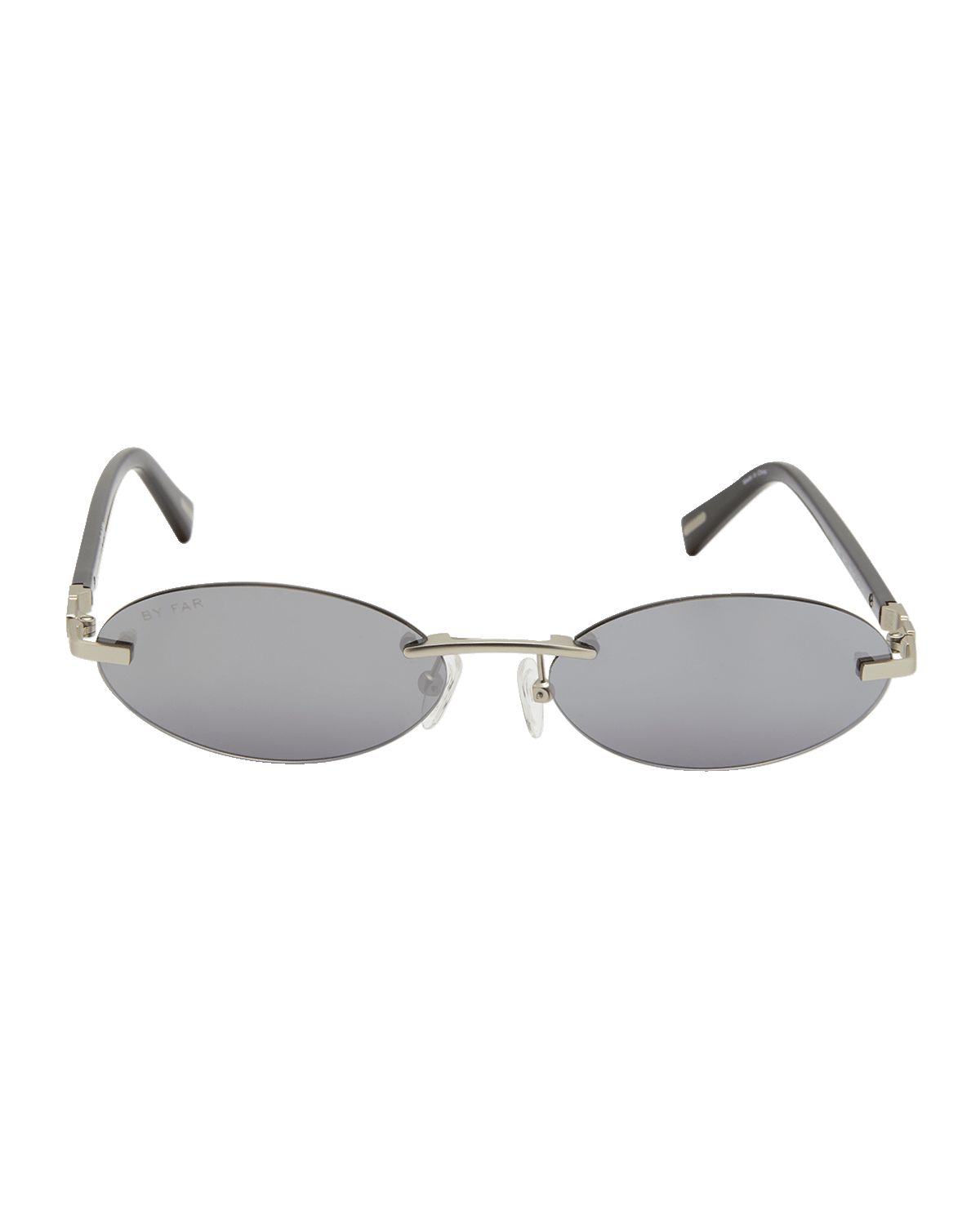 BY FAR Texas Matt Oval Metal & Acetate Sunglasses