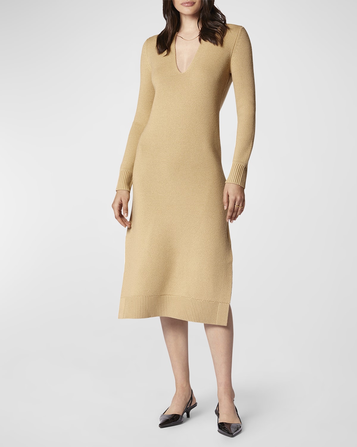 Long Sleeve Wool Dress Neiman Marcus 7260