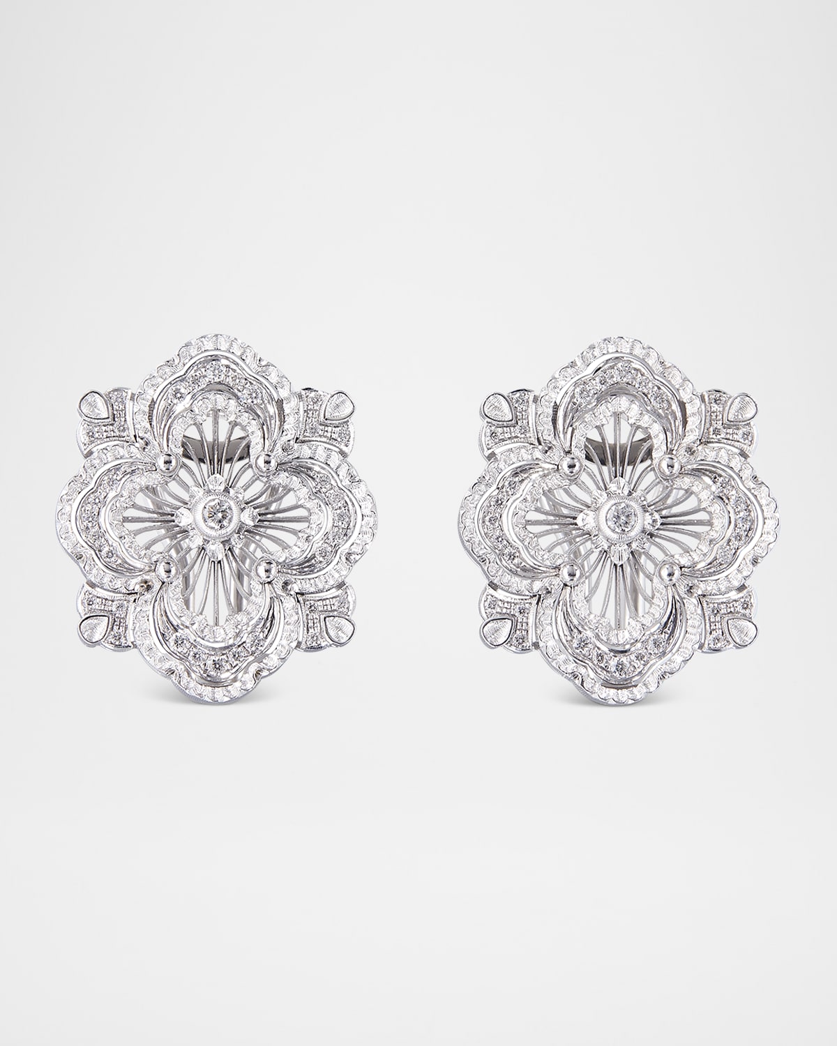 Buccellati 18K White Gold Opera Premium Earrings with Diamonds