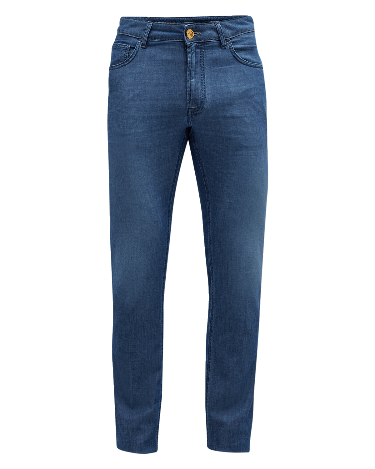 Brioni Men's Medium Wash Straight Leg Jeans Neiman Marcus