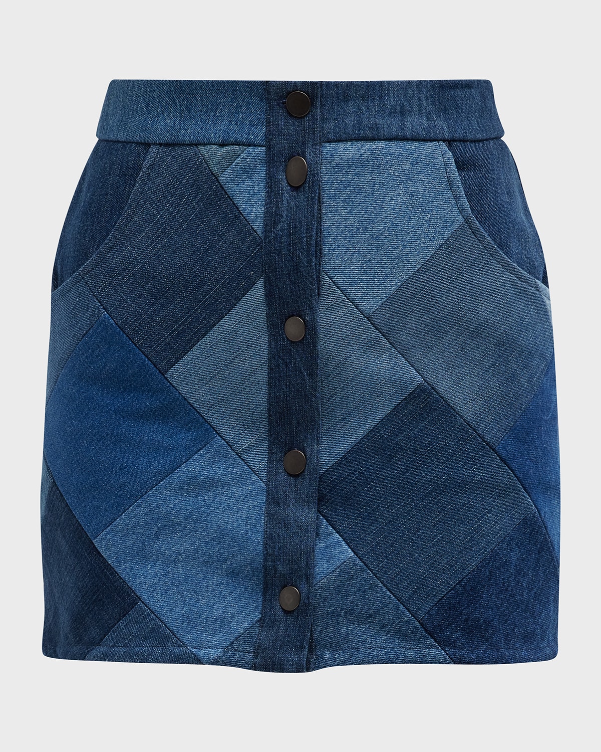 E.L.V Denim The Square Patchwork Denim Mini Skirt