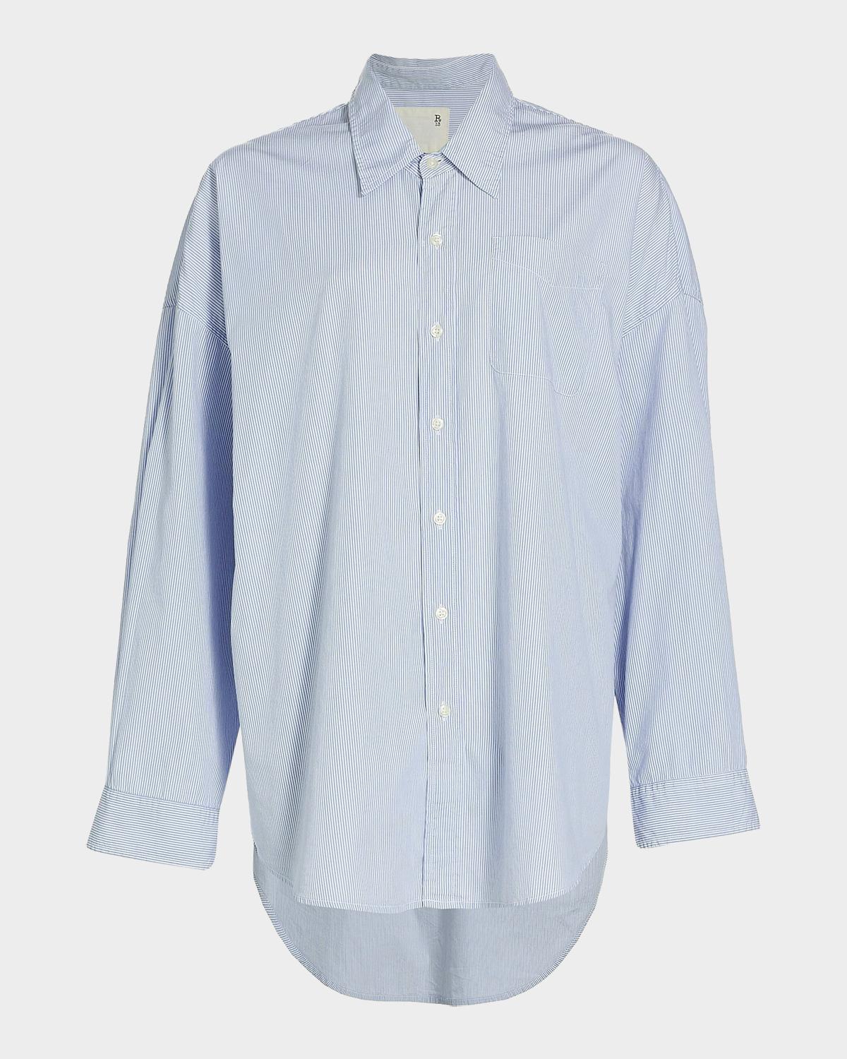 R13 Oxford Oversized Pin-Stripe Shirt