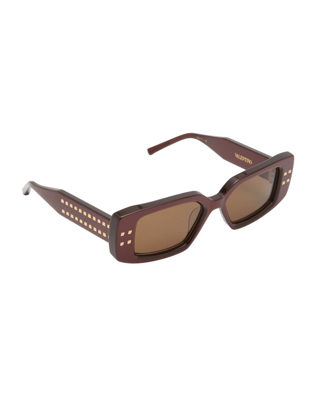 Valentino Garavani Cinque Studded Rectangle Acetate & Titanium Sunglasses
