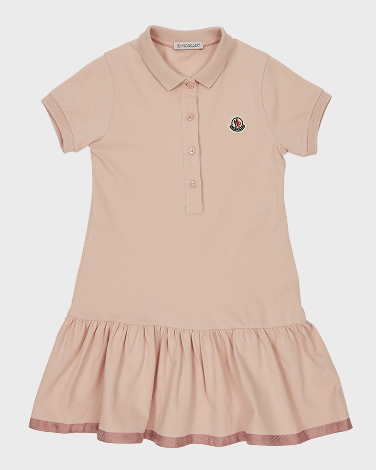 Moncler Girl's Logo Patch Polo Dress, Size 4-6