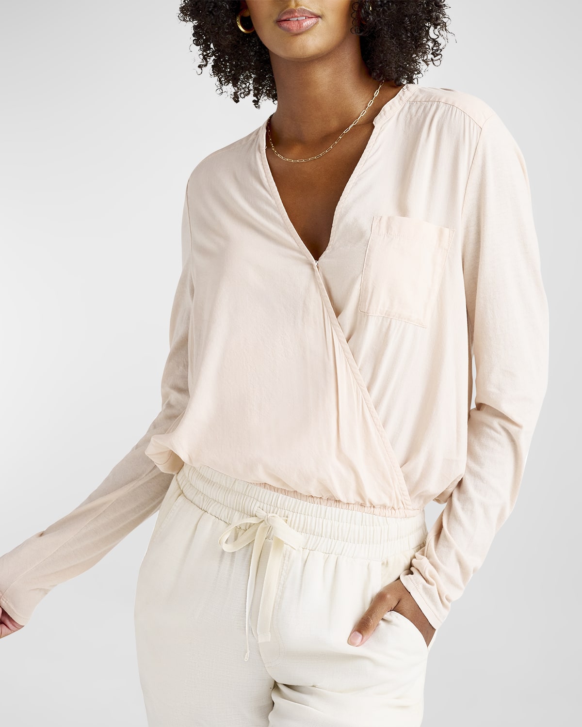 Surplice Neckline Top Neiman Marcus