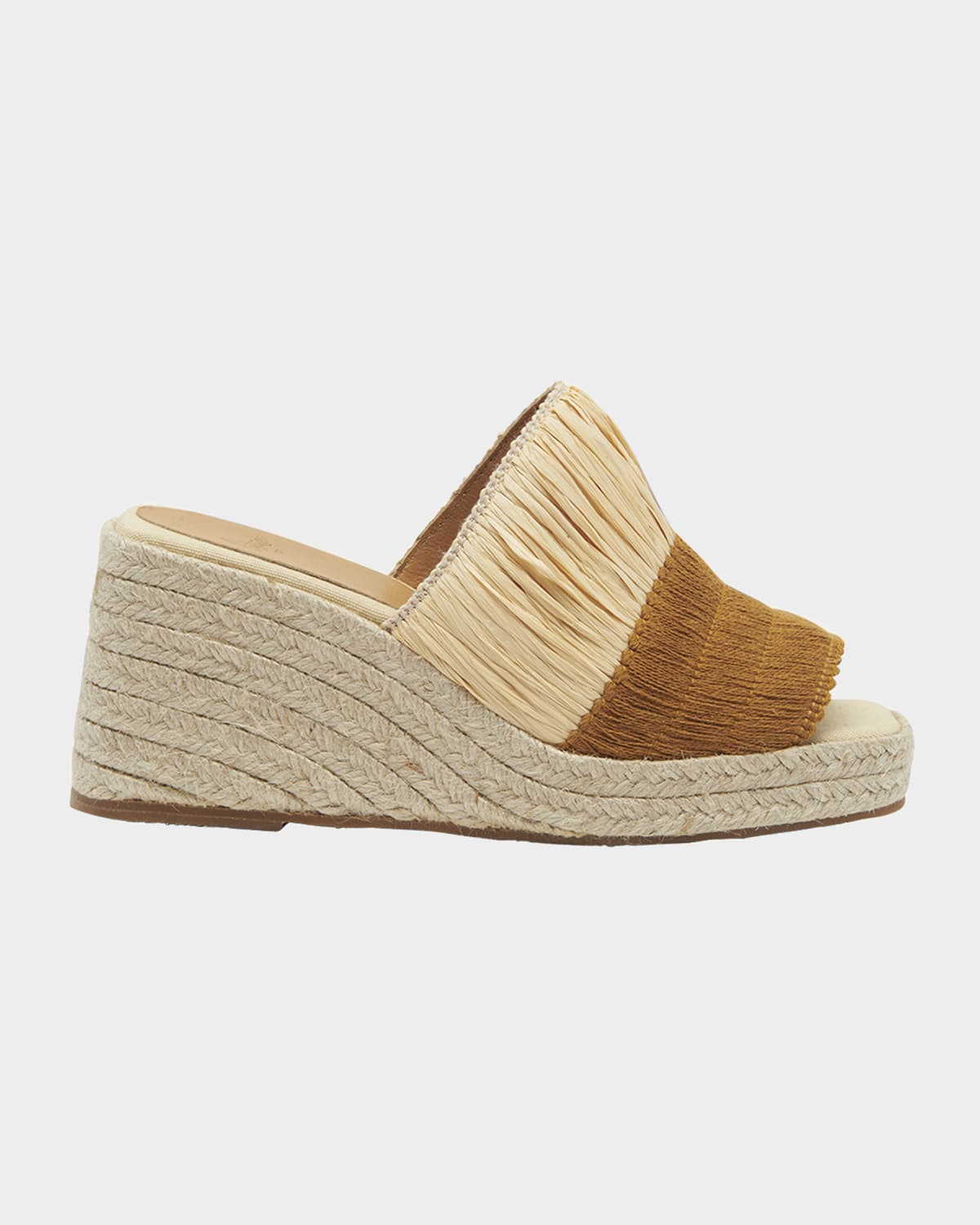 Castaner Tonia Bicolor Raffia Wedge Espadrilles
