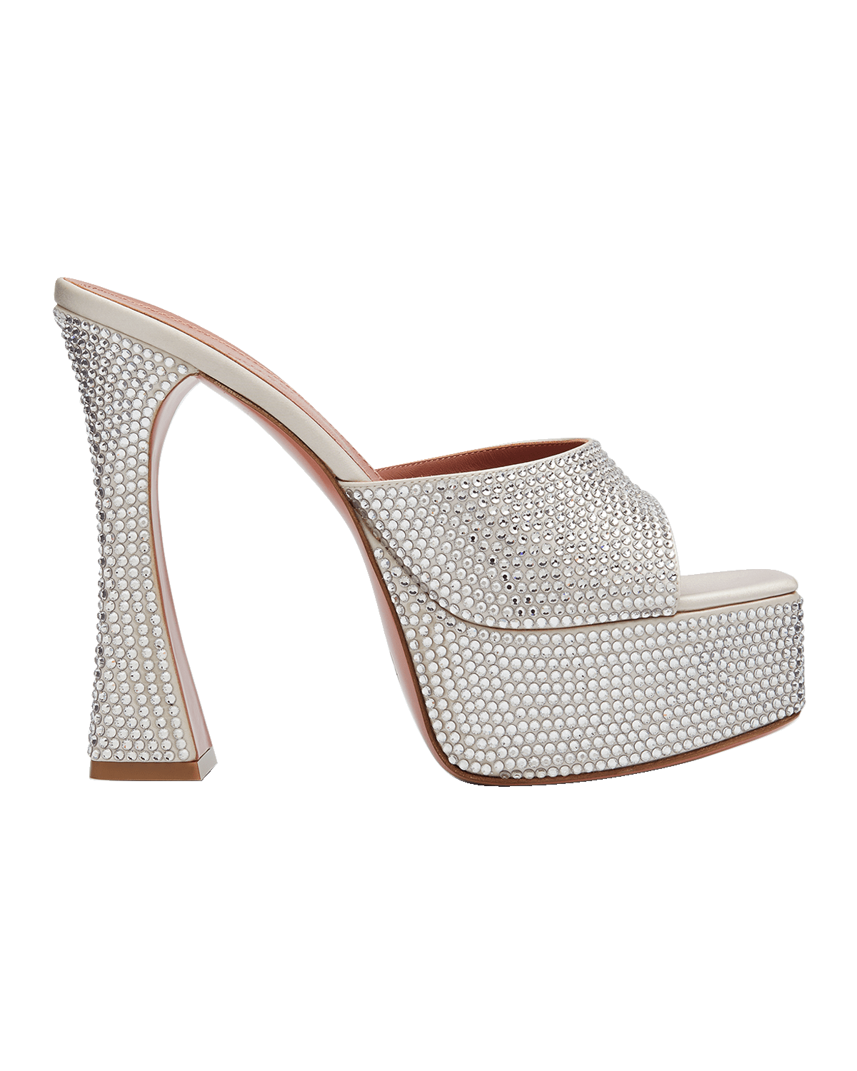Amina Muaddi Dalida Crystal Slide Platform Sandals