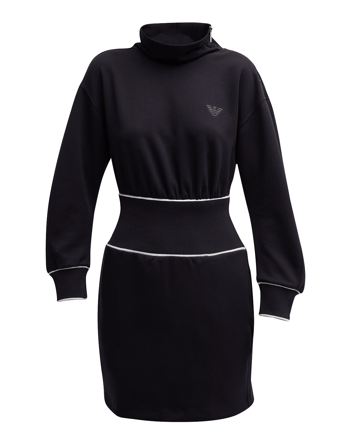Emporio Armani Mock-Neck Jersey Mini Dress