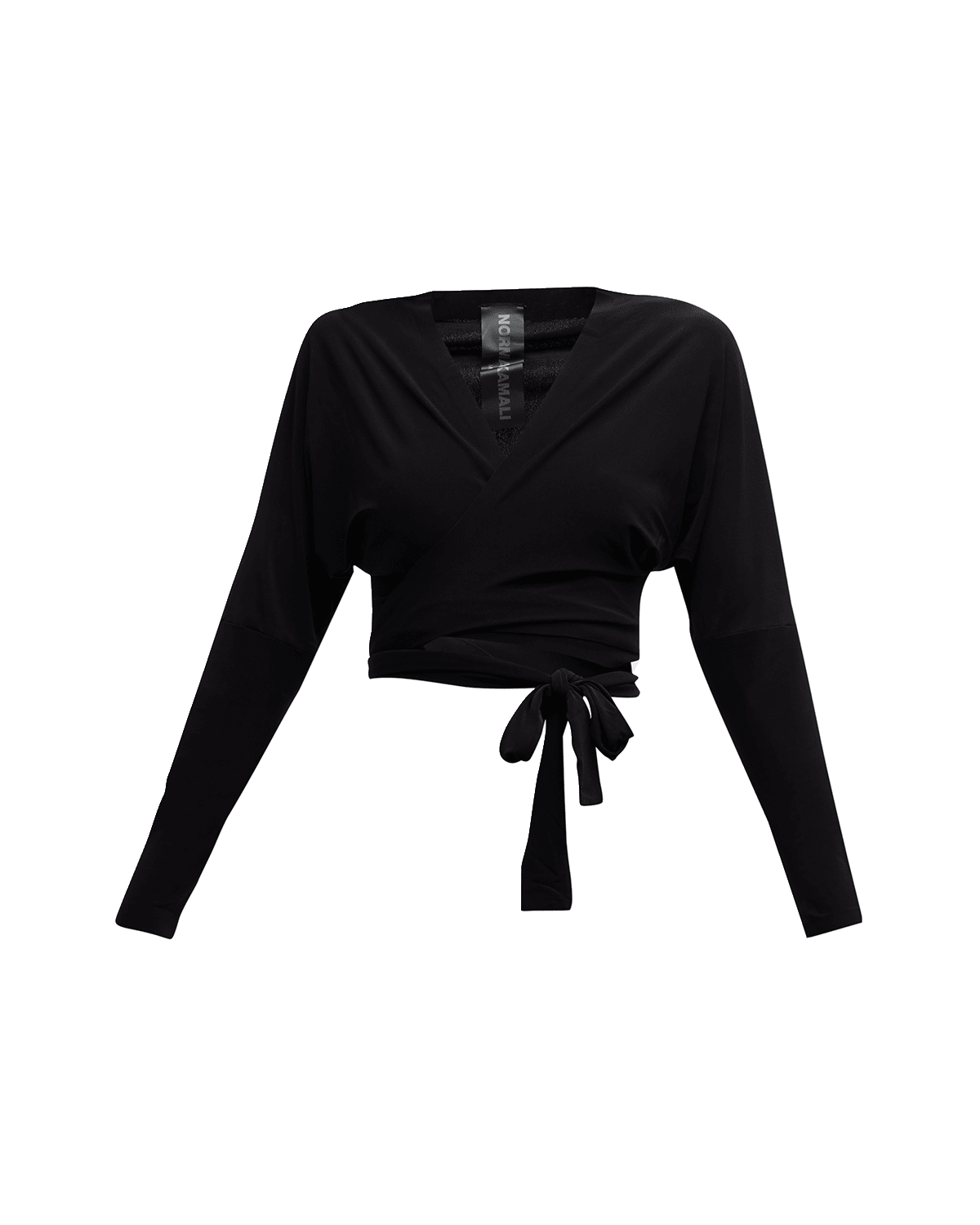 Norma Kamali Dolman Long-Sleeve Wrap Top