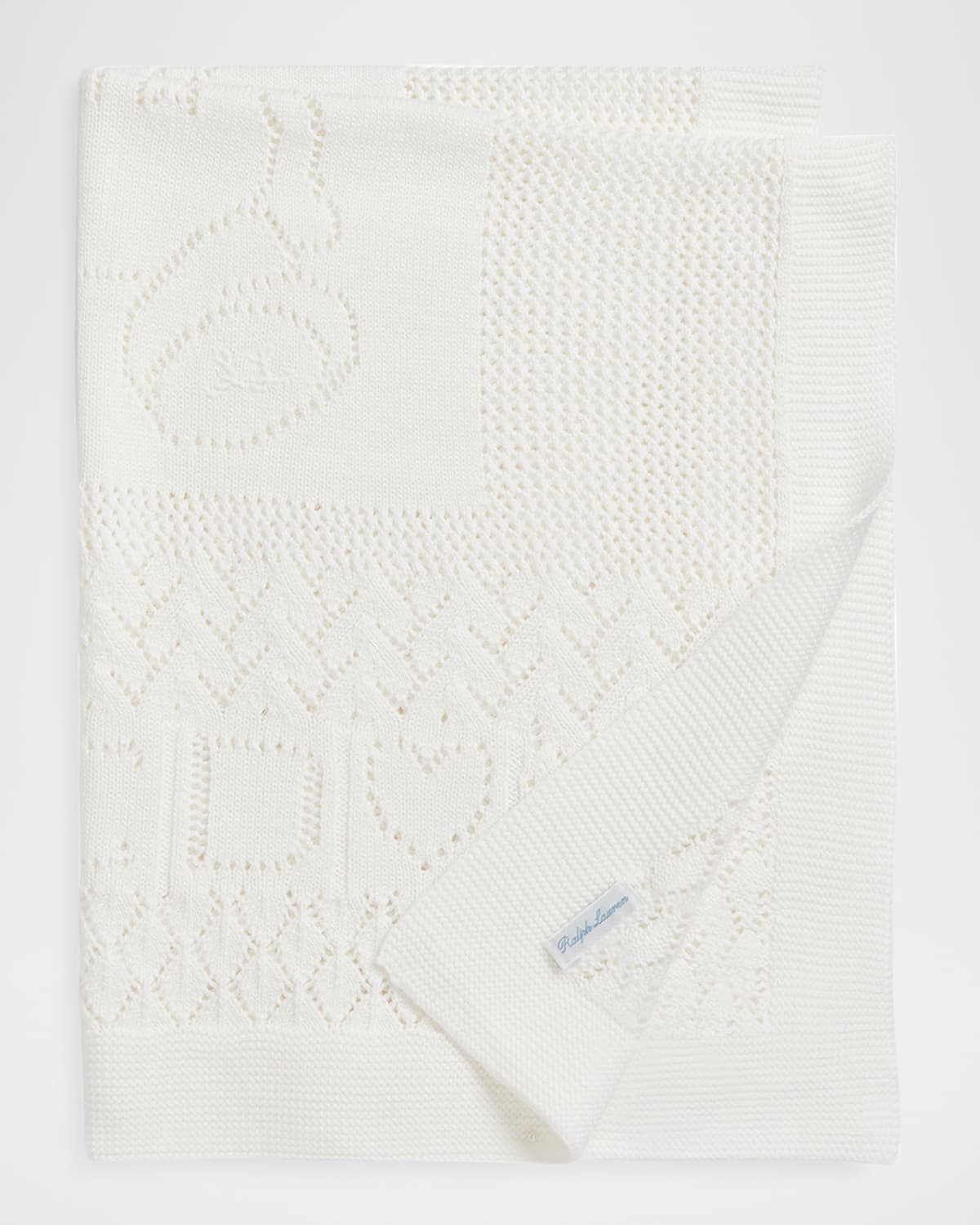 Ralph Lauren Childrenswear Kid's Pointelle Teddy Bear Blanket