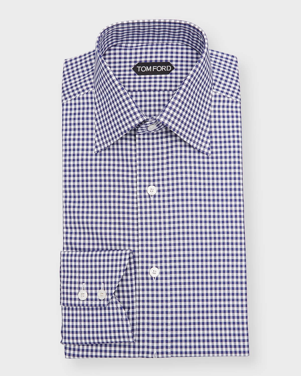 TOM FORD Men's Gingham Check Slim Fit Dress Shirt