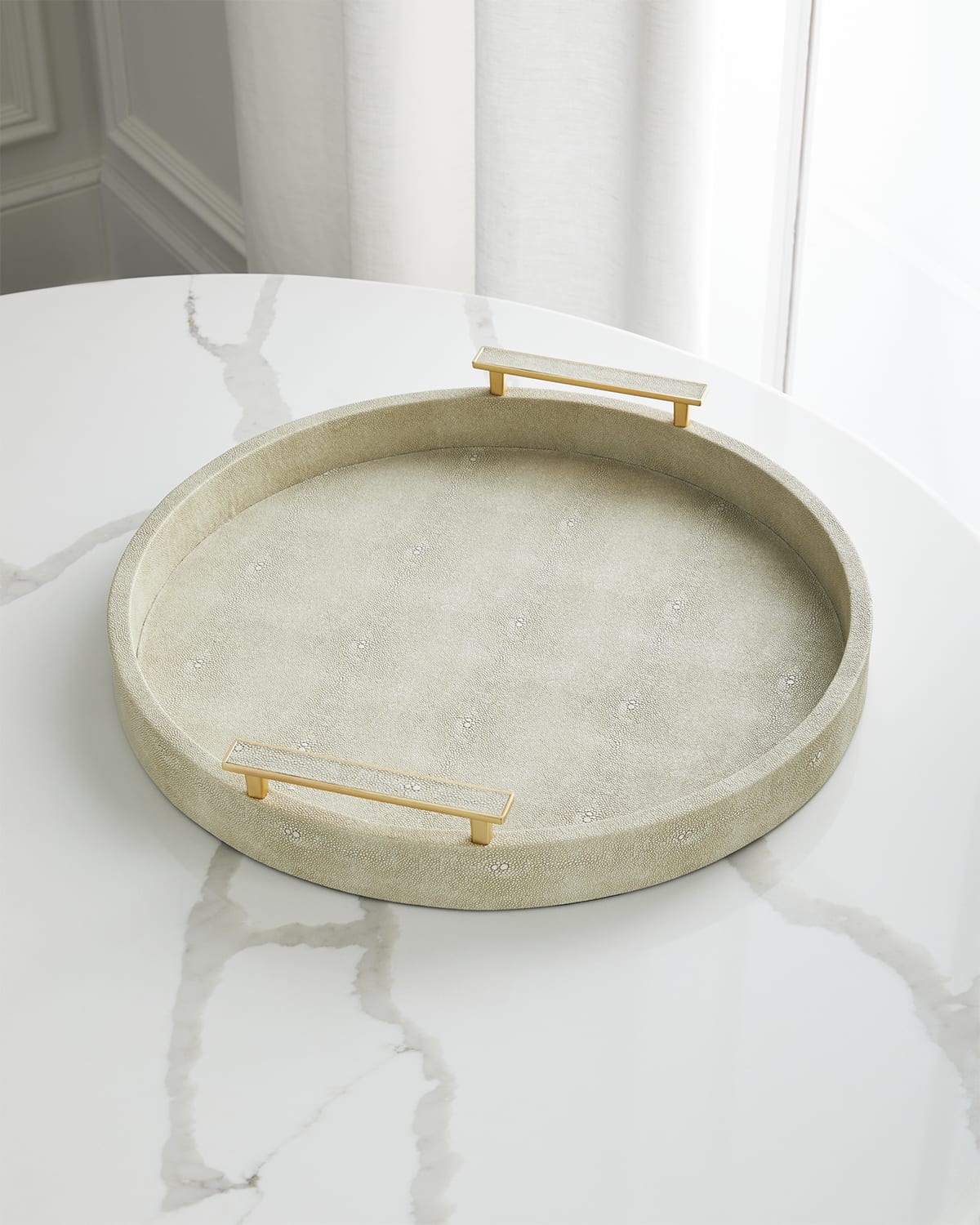 Jamie Young Round Faux Shagreen Tray