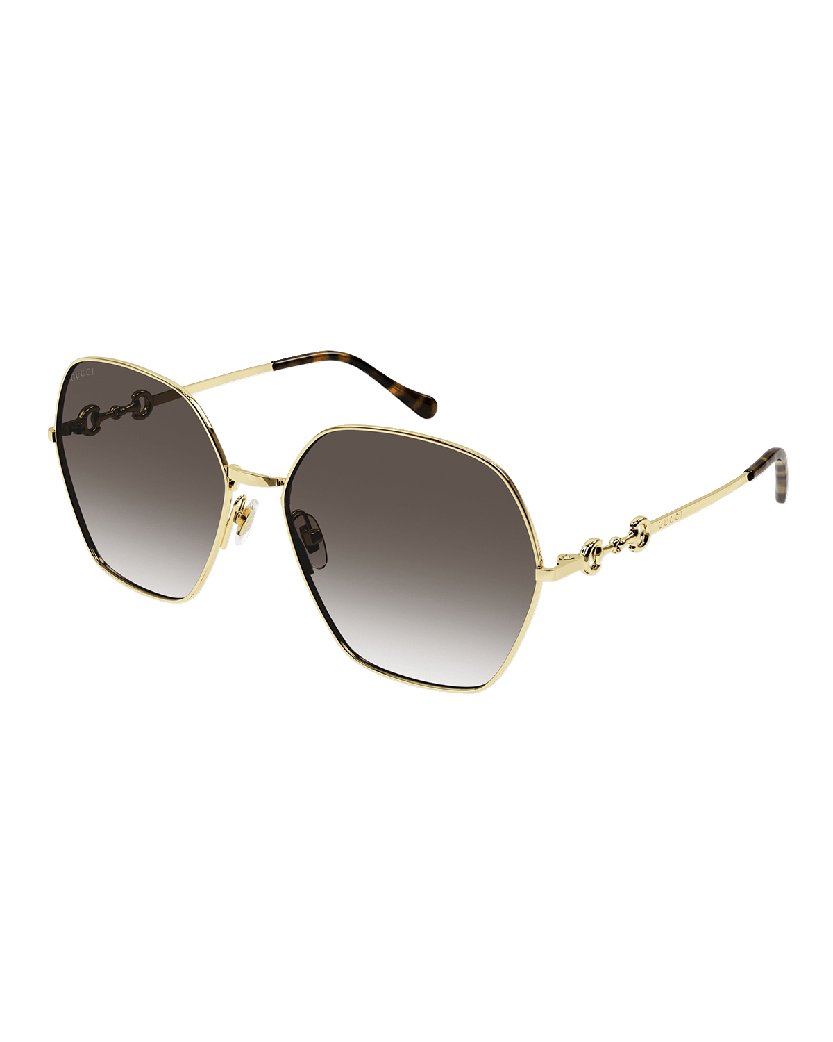 Gucci GG Round Golden Metal Sunglasses Neiman Marcus