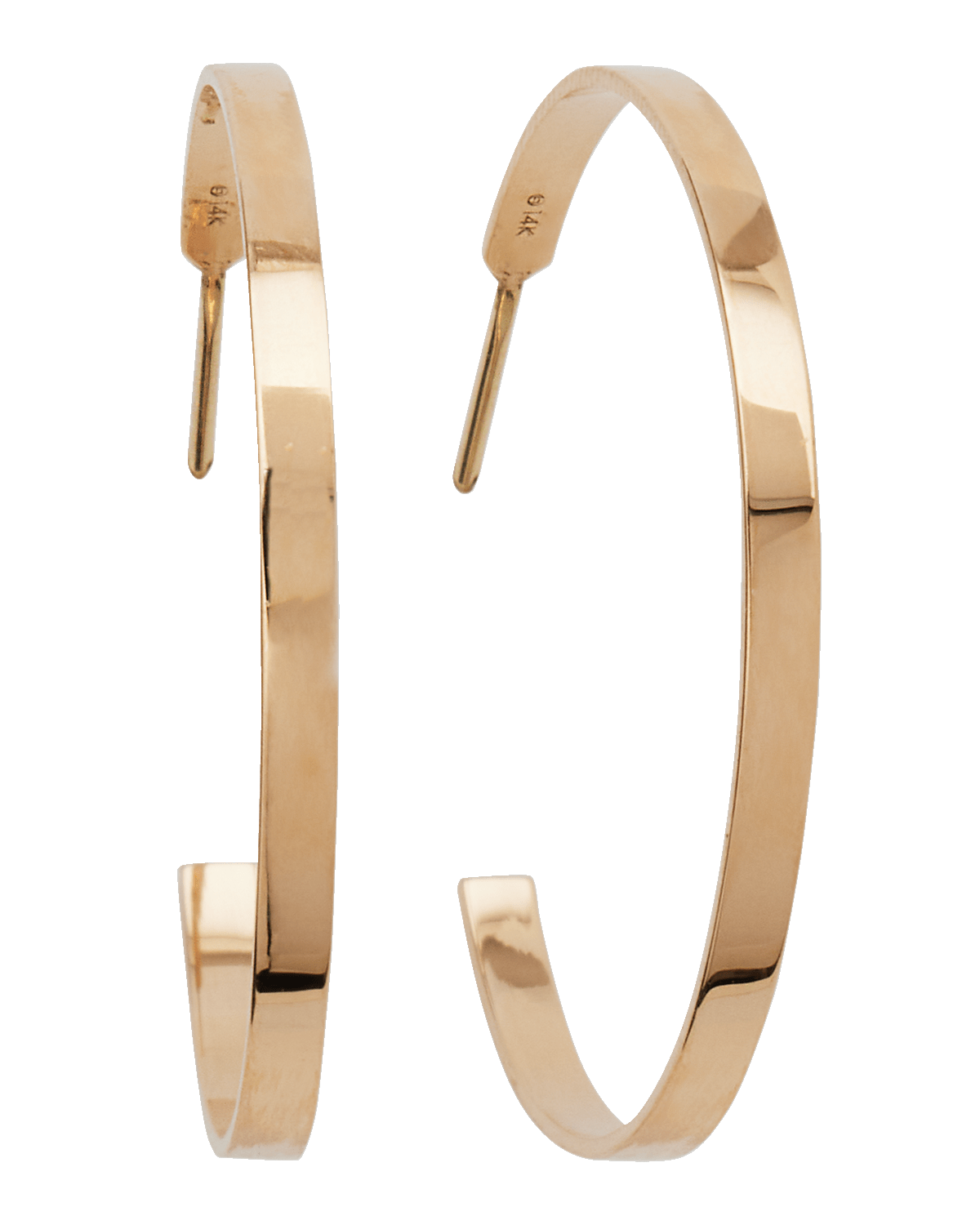 LANA 14k Yellow Gold Sunrise Hoops, 30mm